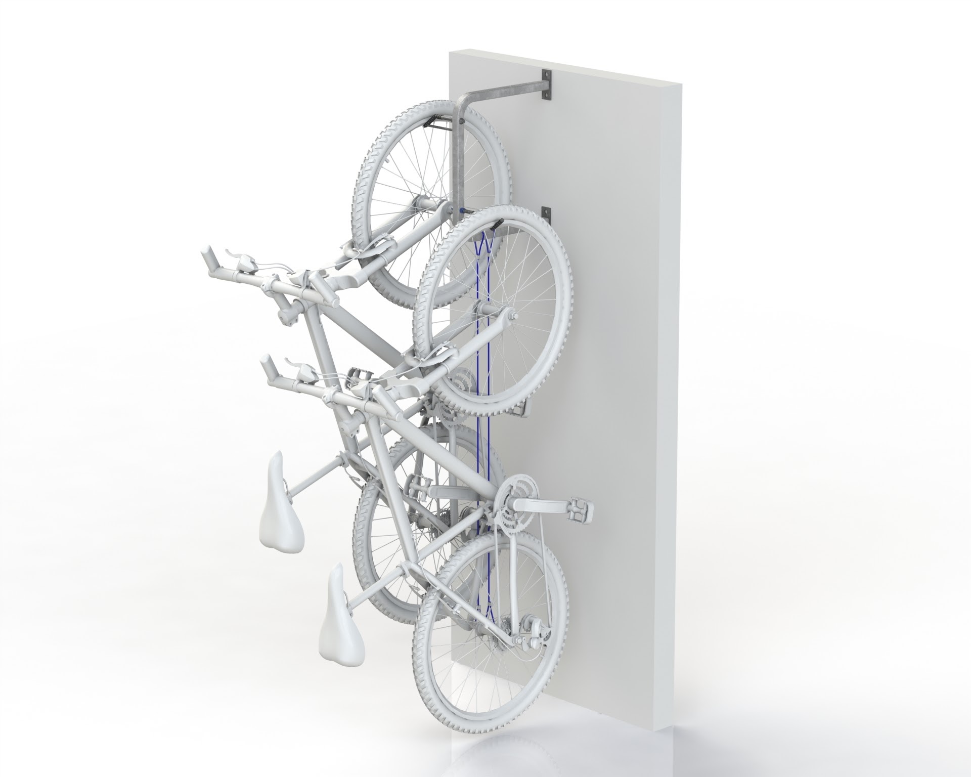 Wall Mount Hanging 2 Bike Rail