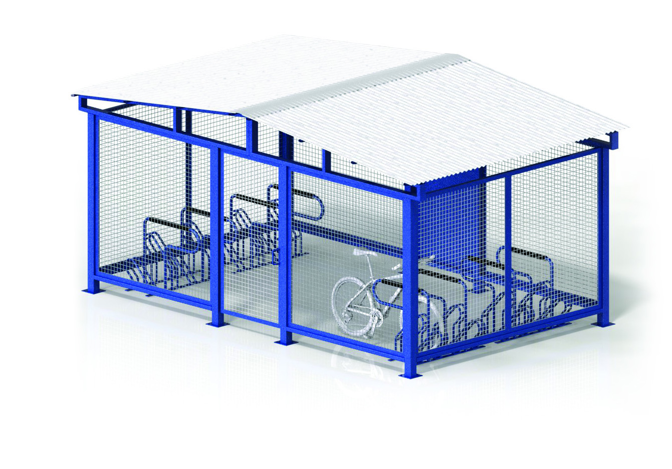 Horizontal Storage 16 Bike Cage